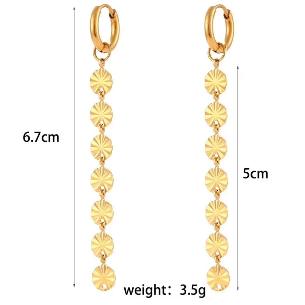 NEW TASSEL CHAIN 18K GOLD DANGLE DROP EARRINGS, NICE EARRINGS, CUTE EARRINGS - Picture 6 of 6
